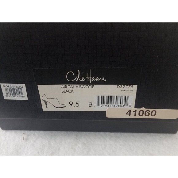 Cole Haan Women's Size 9.5B soft Black Leather Side Zip Ankle Booties - Picture 10 of 12